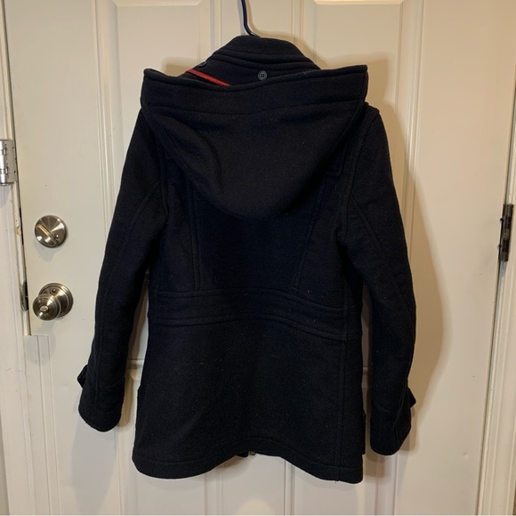 Barbour Vintage Buttermere Wool Toggle Hooded Duffle Coat Peacoat Size 6 - Picture 9 of 11